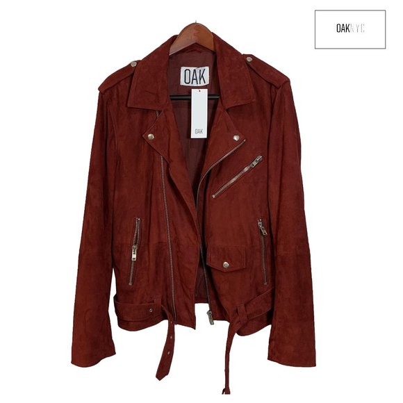 OAK NYC Jackets & Blazers - OAK NYC LA Suede Roamer Jacket in Burnt Orange